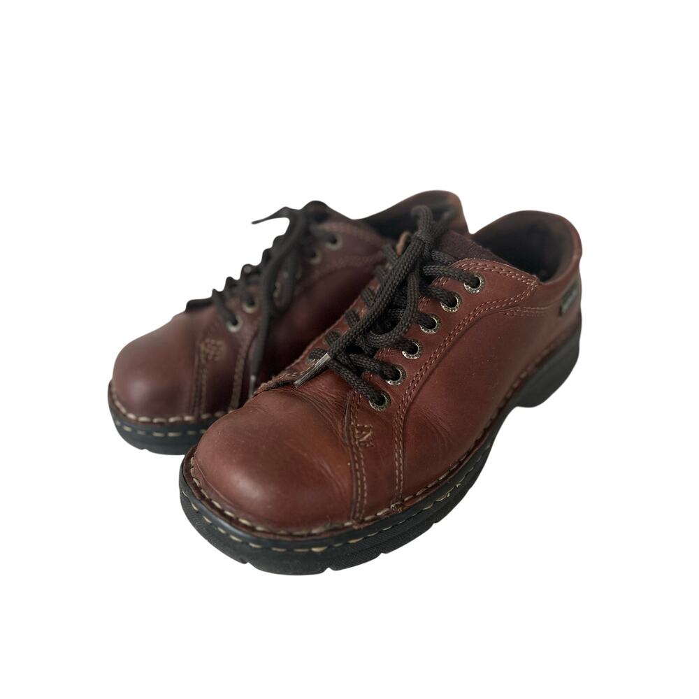 Vintage Eastland Brown Leather Oxford Chunky Sole 90s Y2K retro Shoes 8 Wide